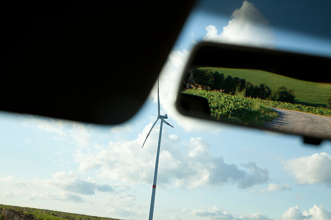 Windkraftanlage, Biebelried, Unterfranken, Bayern, Deutschland