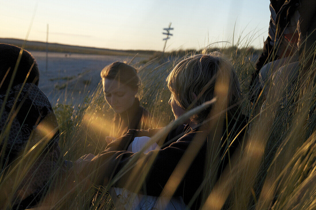 Women In The Dunes, Somme (80), Picardy, France