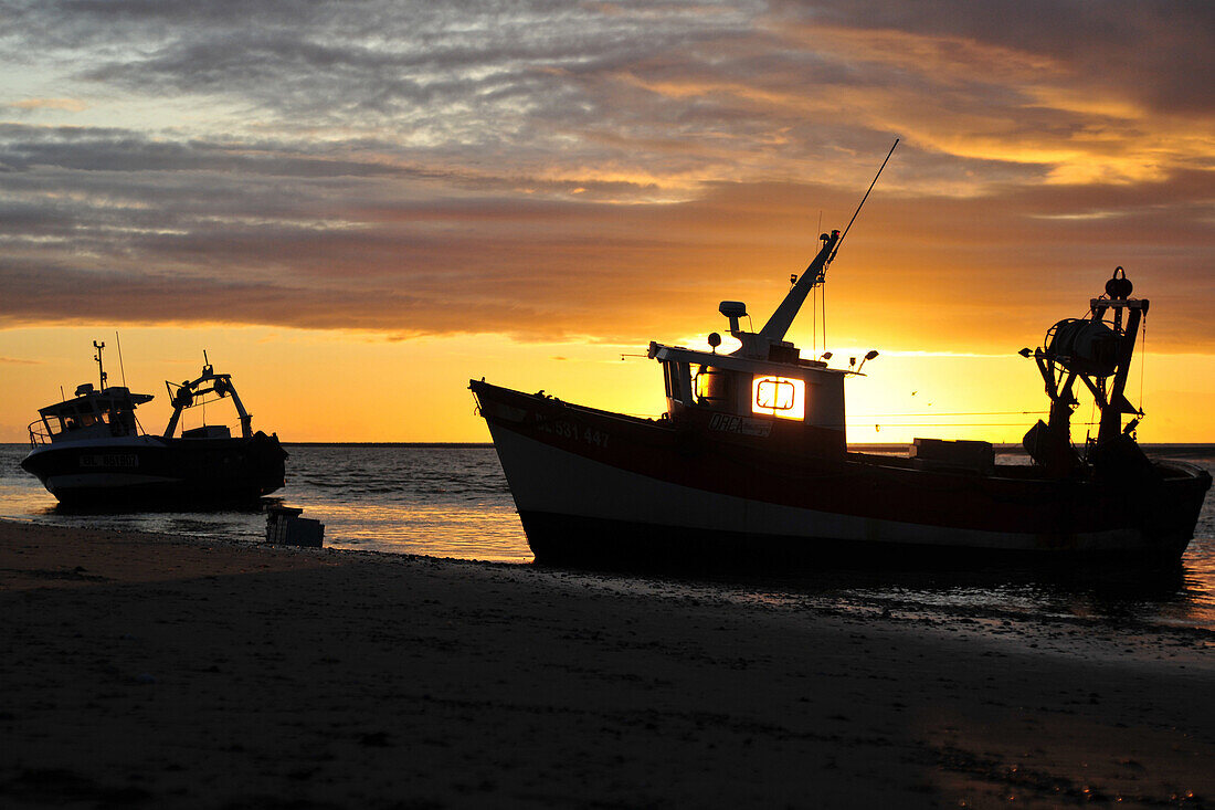 A Trawler On The Beach, Somme (80), Picardy, France