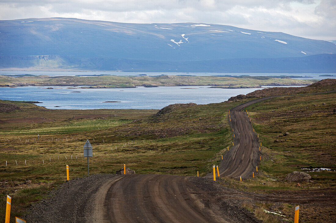 Route In Northwest Iceland, Region Around Laugarbakki, Europe, Iceland