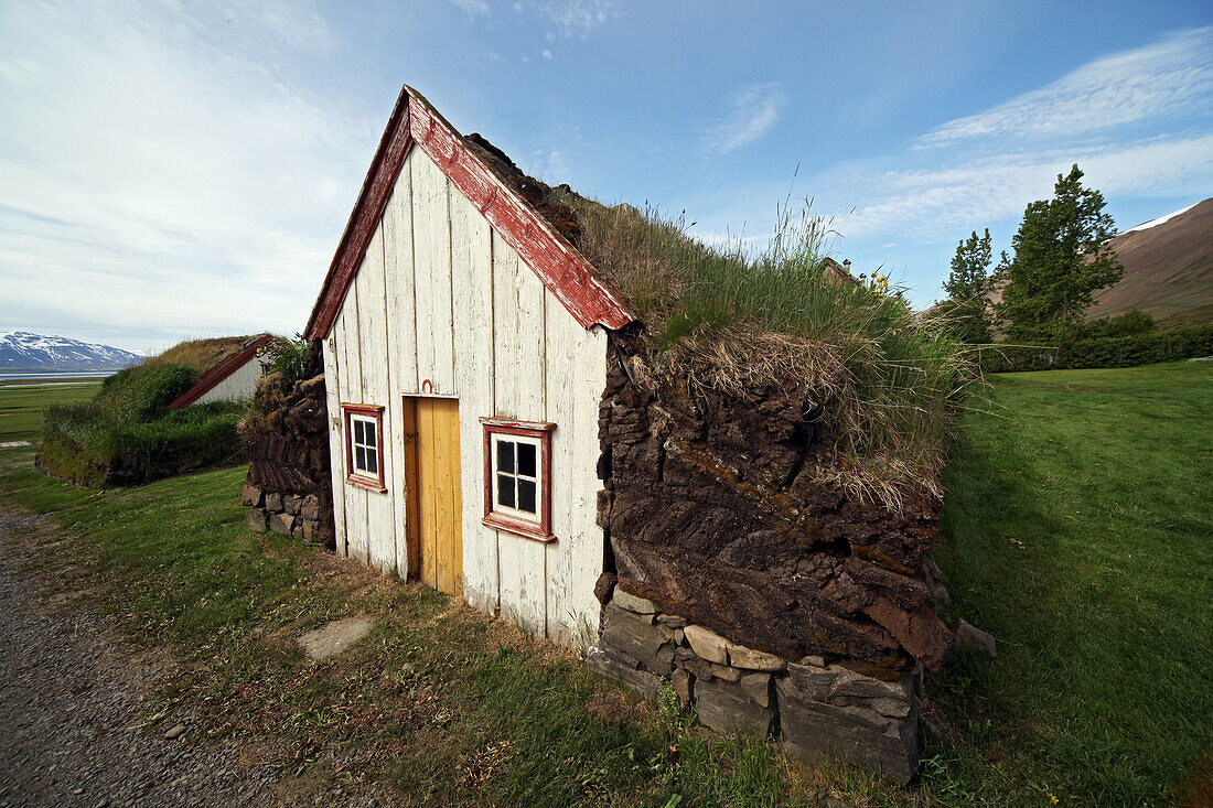 Open-Air Museum Laufas, Former Peat Farm With Church, Eyjafjordur, Europe, Iceland