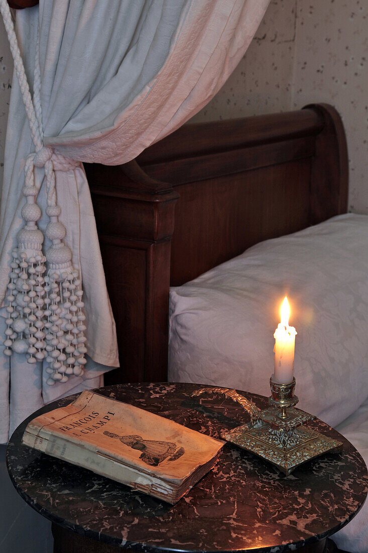 Young Marcel's Bedroom And Book By Francois Le Champi On His Nightstand, Tante Leonie's House, Illiers-Combray, Ideal Childhood Village Of The Writer Marcel Proust In His Novel 'Remembrance Of Things Past', Eure-Et-Loir (28), France