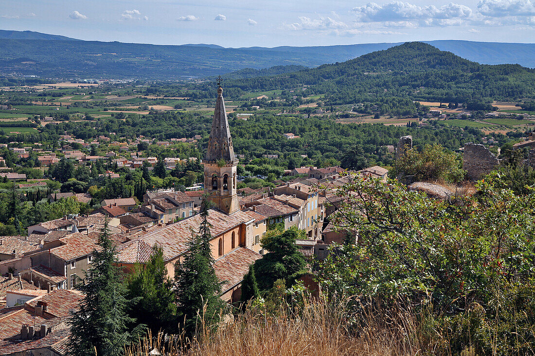 The Village Church And The Chateau's Fortifications, Saint-Saturnin-Les-Apt, Vaucluse, France
