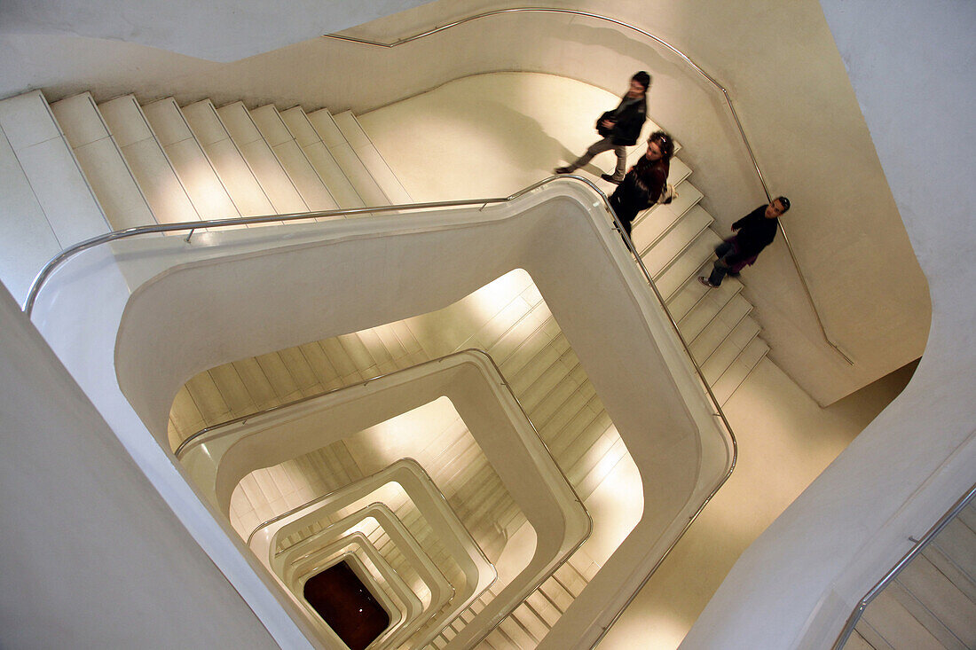 Metal Stairway In The Caixa Forum, Cultural Center, Madrid, Spain