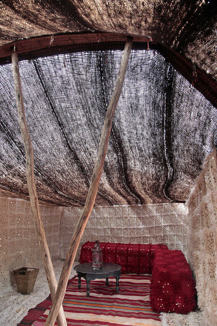 Interior Of A Berber Tent, Terres d'Amanar, Tahanaoute, Al Haouz, Morocco