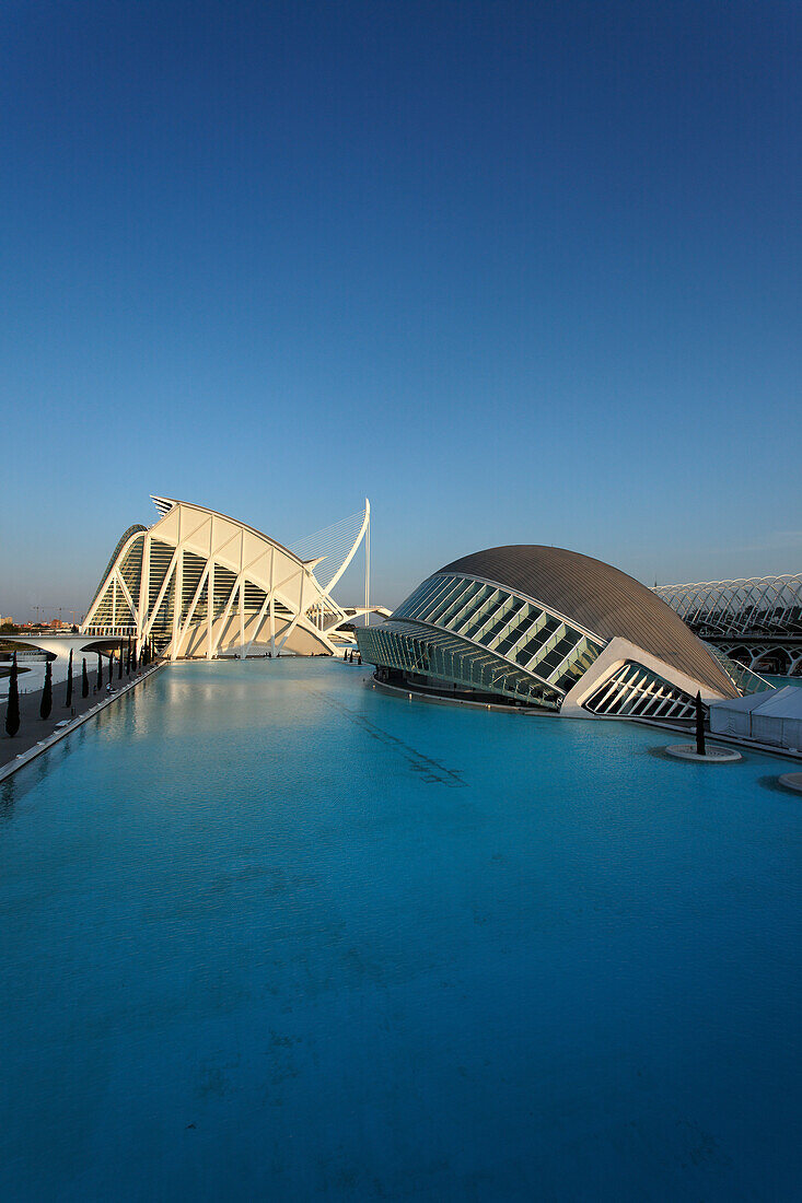 Hemisferic und El Museu de les Ciancies Principe Felipe, Wissenschaftsmuseum, Provinz Valencia, Valencia, Spanien