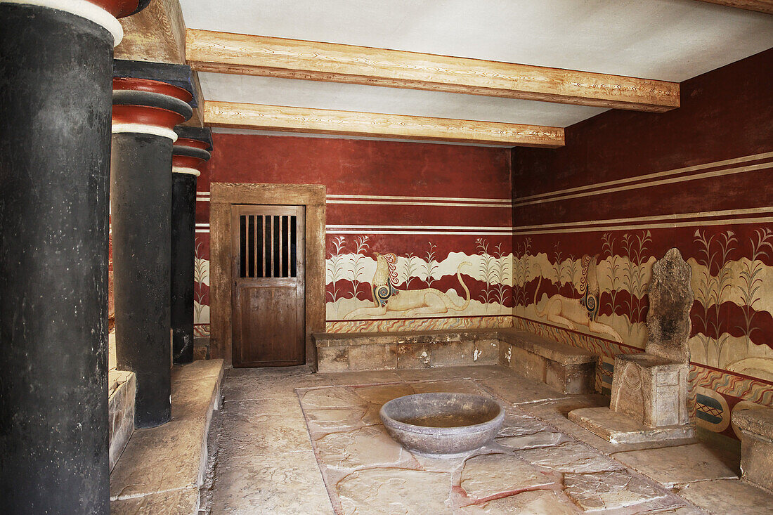 Königsthron des Minos, Palast von Knossos, Knossos, Kreta, Griechenland