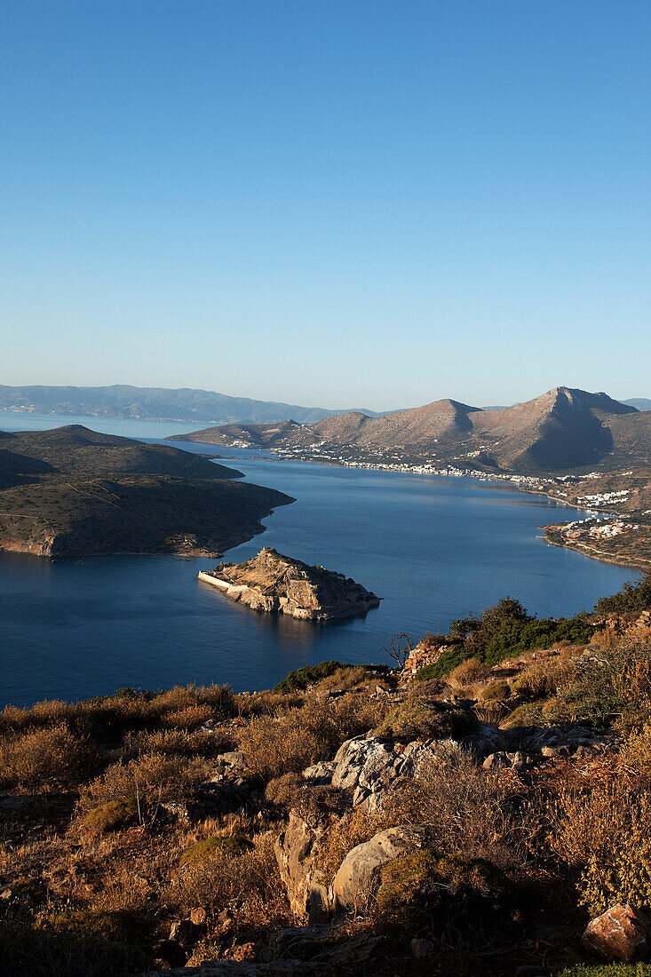 Venetian fortress, Island of Spinalonga, Lasithi prefecture, Gulf of Mirabella, Crete, Greece