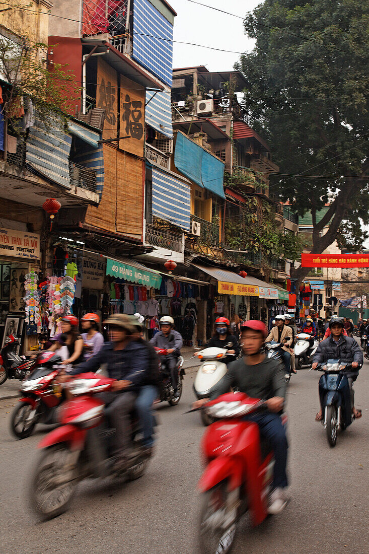 Mofafahrer, Altstadt, Hanoi, Bac Bo, Vietnam