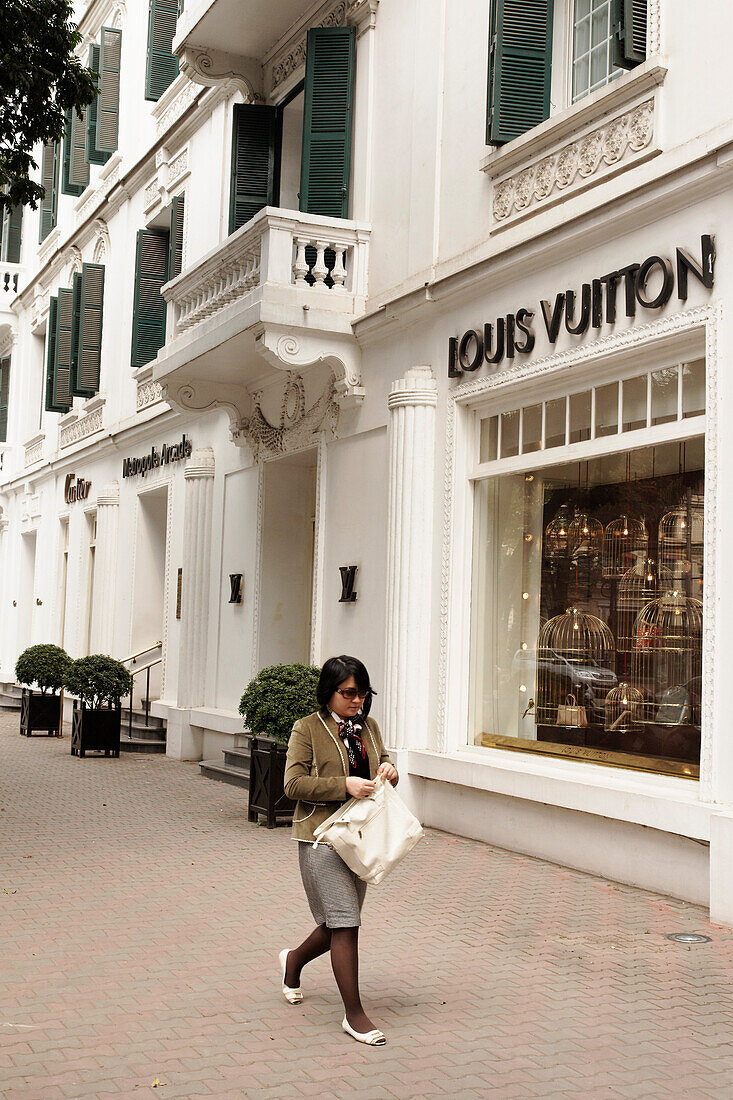 Shopping street, french quarter, Hanoi, Bac Bo, Vietnam