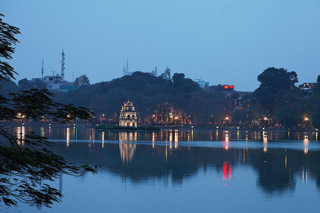 Schildkröte Turm, Hoan Kiem See, Schwert-See, Jadeberg Insel, Hanoi, Bac Bo, Nordvietnam, Vietnam