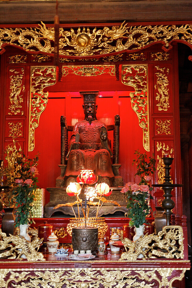 Konfuzius Statue, Literaturtempel, Hanoi, Bac Bo, Vietnam