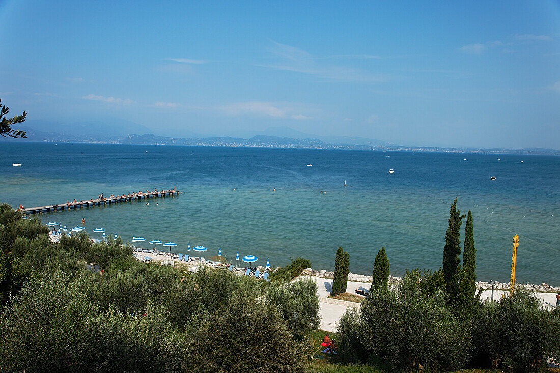 Beach, Sirmione, Lake Garda, Veneto, Italy