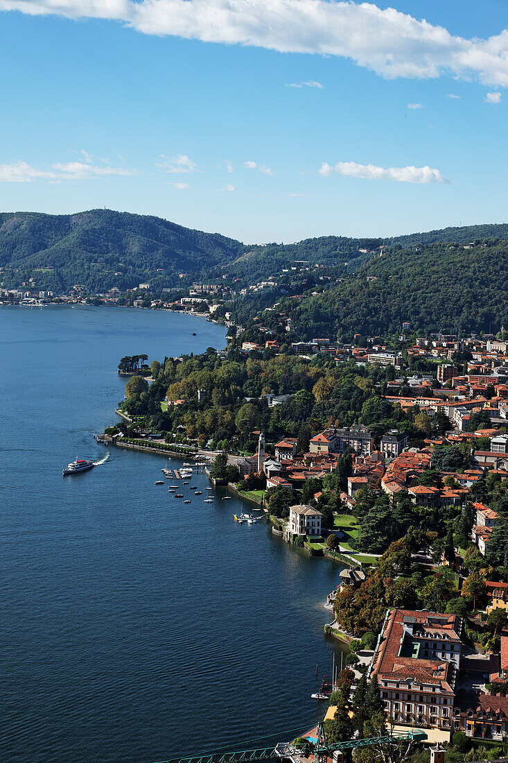 Hight angle view, Lakeside Cernobbio, Lake Como, Lombardy, Italy