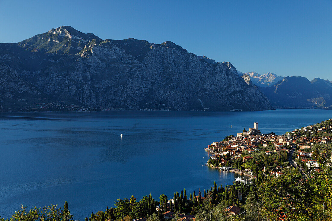 Panorama, Scaliger Castle, Malcesine, Lake Garda, Veneto, Italy