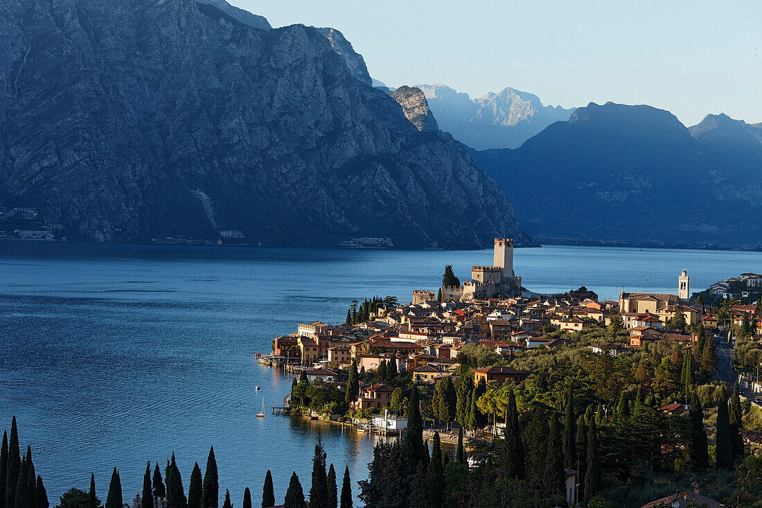 Panorama, Skaligerburg, Malcesine, Gardasee, Venetien, Italien