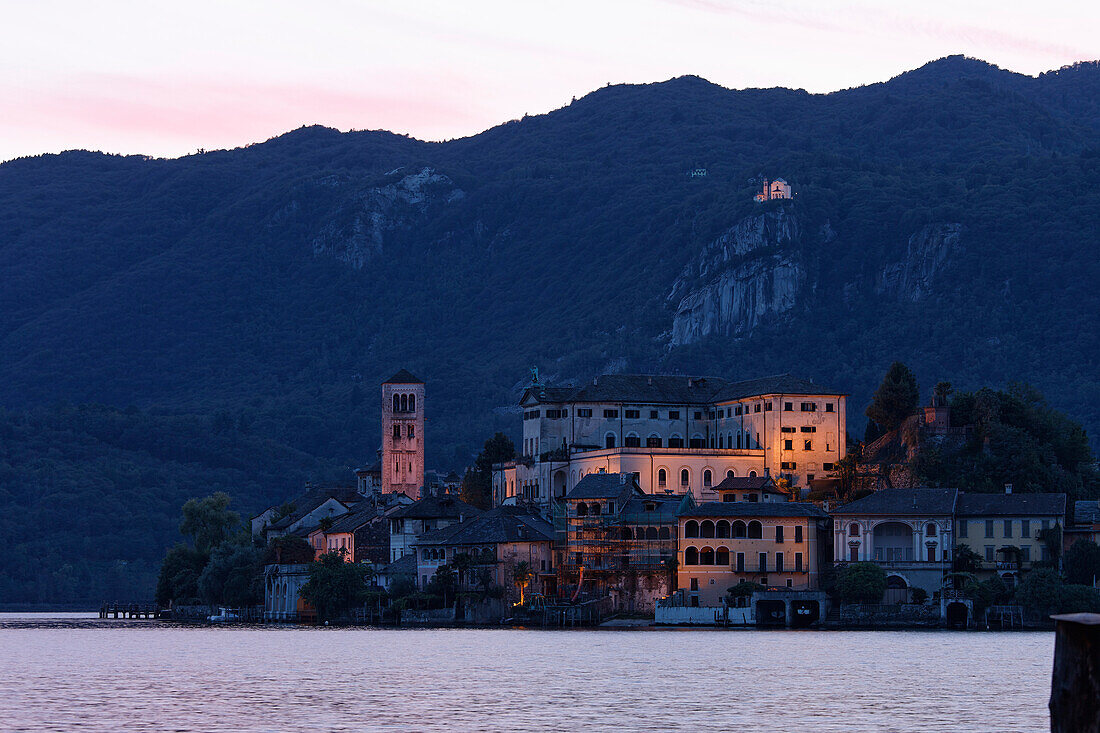 Twilight, Isola San Giulio, Lago d' Orta, Piedmont, Italy