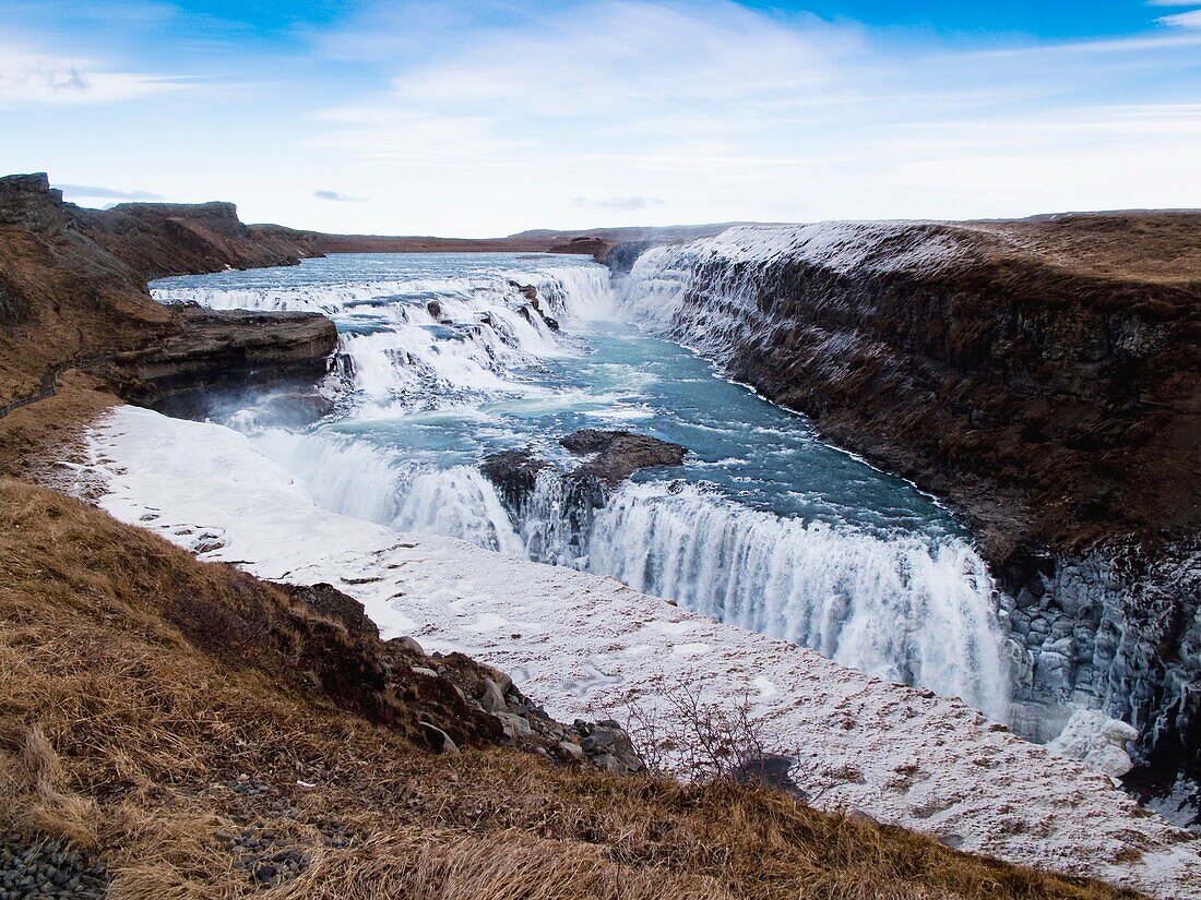 Gullfoss Waterfall, Hvítá River, Haukadalur, Iceland