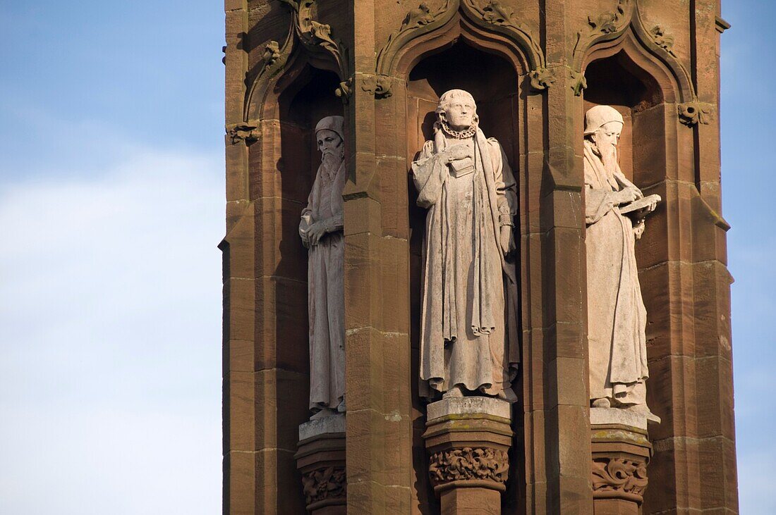 Statues of past bishops outside St Asaph Cathedral, North Wales St Asaph is the smallest city in the UK