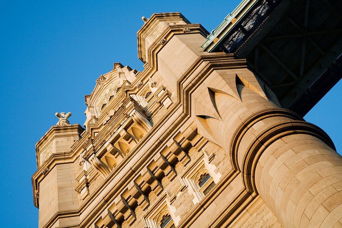 Detail of Tower Bridge at Sunset London England