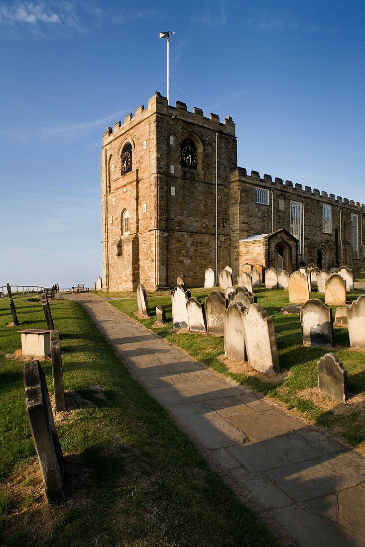 St Marys Church in Soft Summer Evening Light Whitby North Yorkshire England