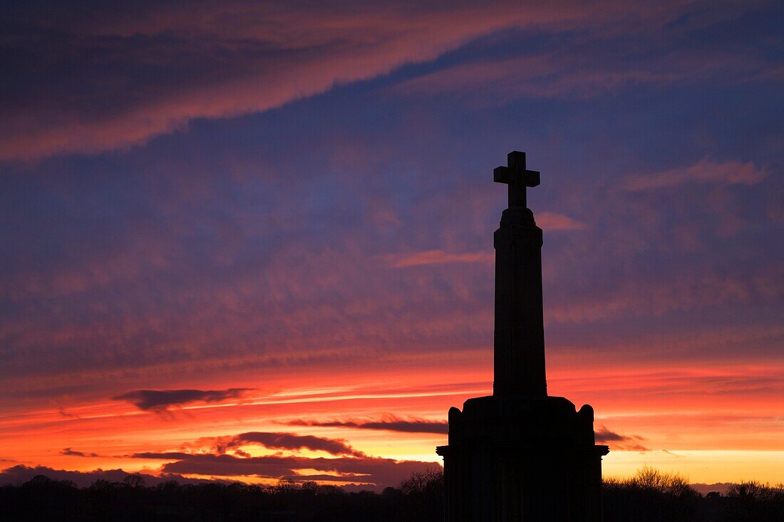 War Memorial at Sunset at Knaresborough Castle North Yorkshire England
