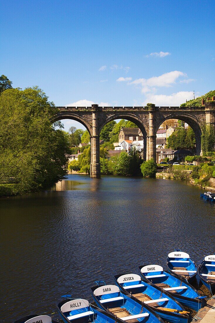 Railway Viaduct and the River Nidd at Knaresborough North Yorksh