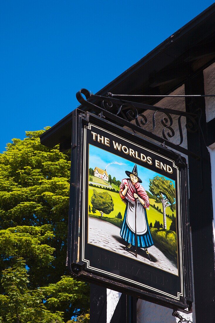Worlds End Pub Sign in Knaresborough North Yorkshire England