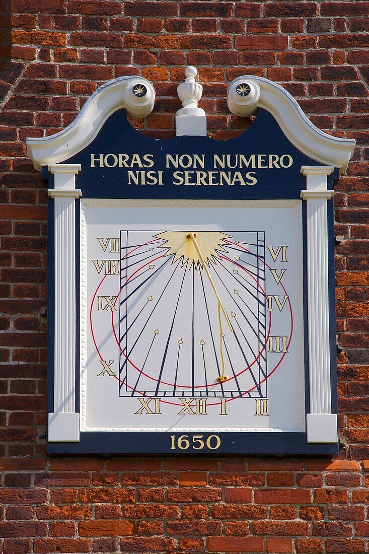 Sundial on The Moot Hall Aldeburgh, Suffolk England
