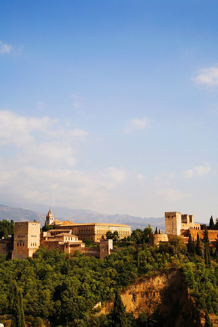The Alhambra Palace from Mirador San Nicolas in the Albayzin Granada