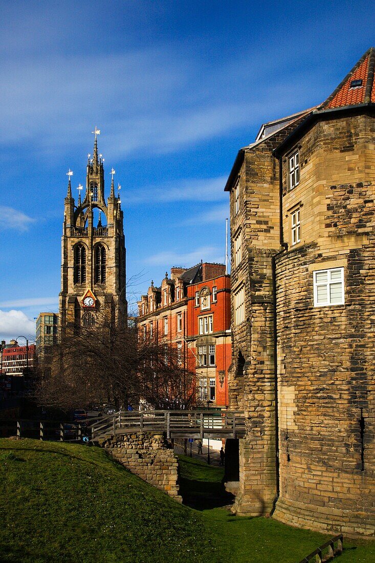 Black Gate and Cathedral Tower Newcastle Upon Tyne England