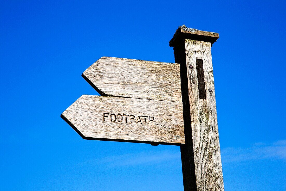 Bronte Way Footpath Sign at Bronte Bridge Haworth Moor West Yorkshire