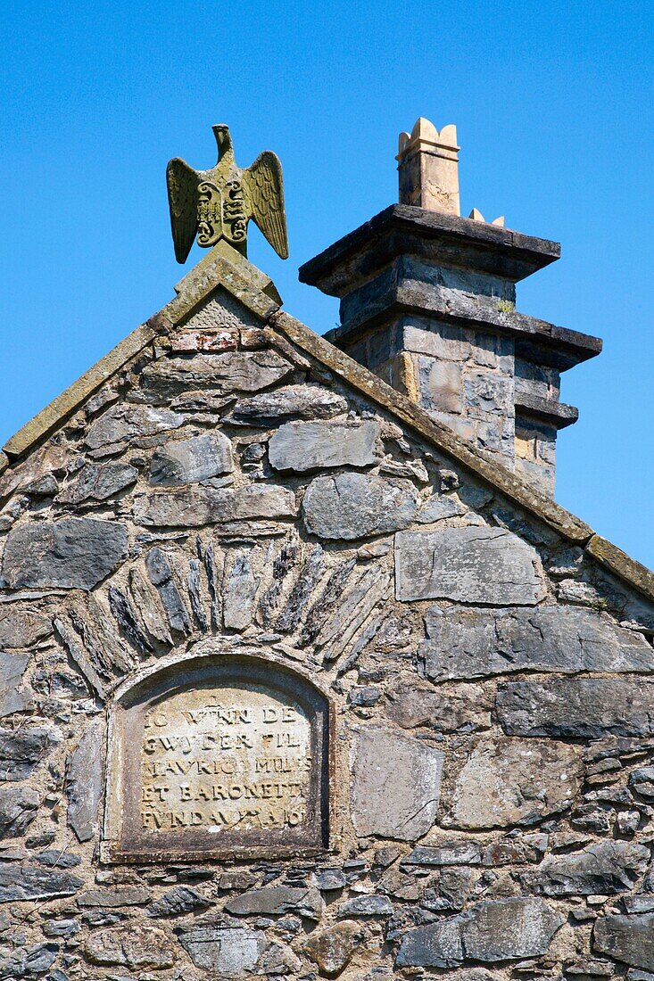 Placque on the Almshouses Llanrwst Conwy Wales