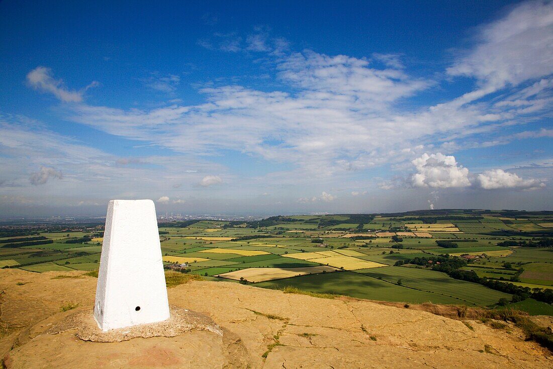 Trig Point on Roseberry Topping Yorkshire England