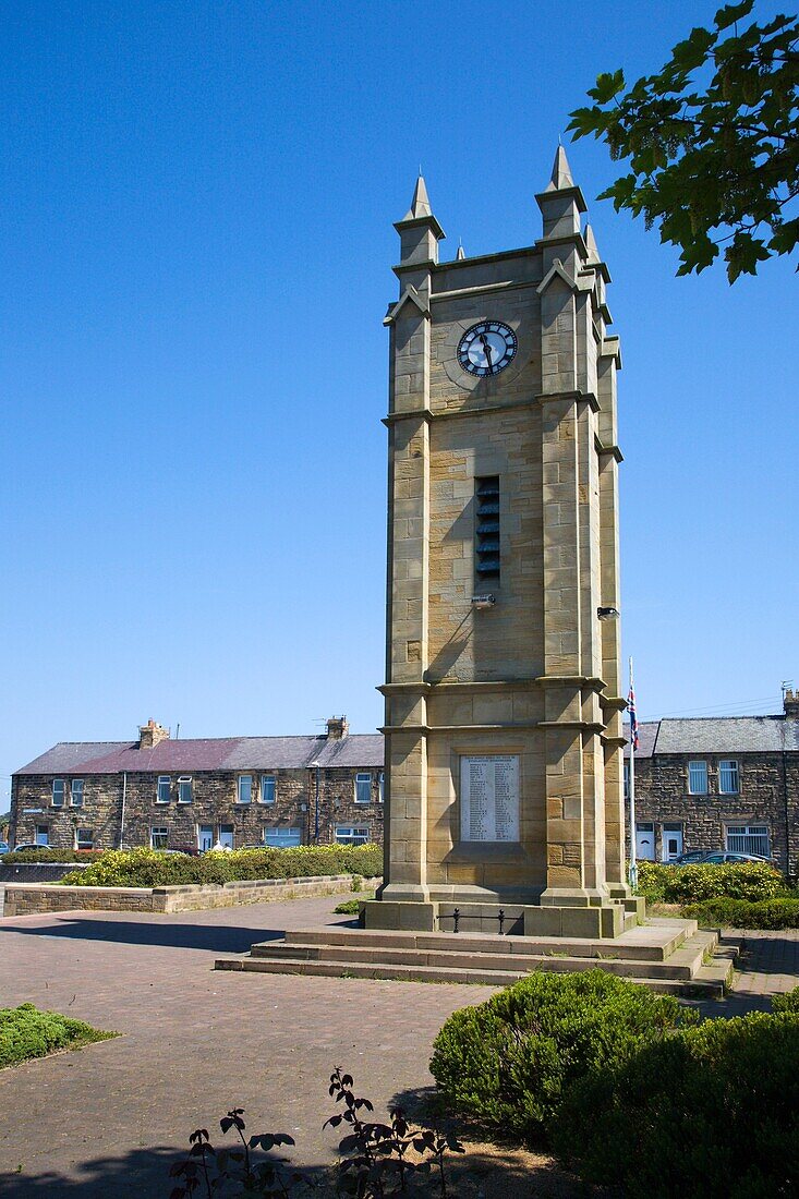 Clock Tower in the Town Square Amble Northumberland England