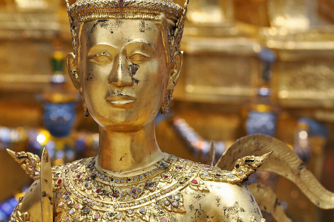 Bangkok (Thailand): a Buddhist statue at the Wat Phra Kaew