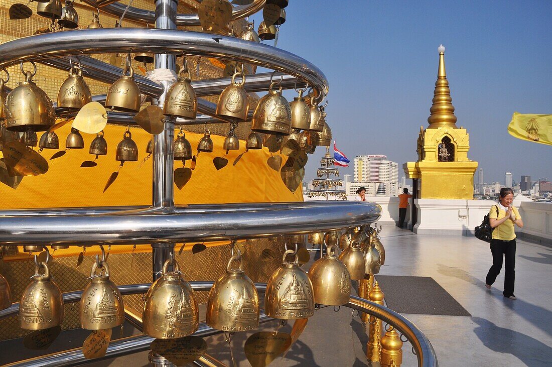Bangkok (Thailand): bells with names at the pagoda on the top of the Golden Mount