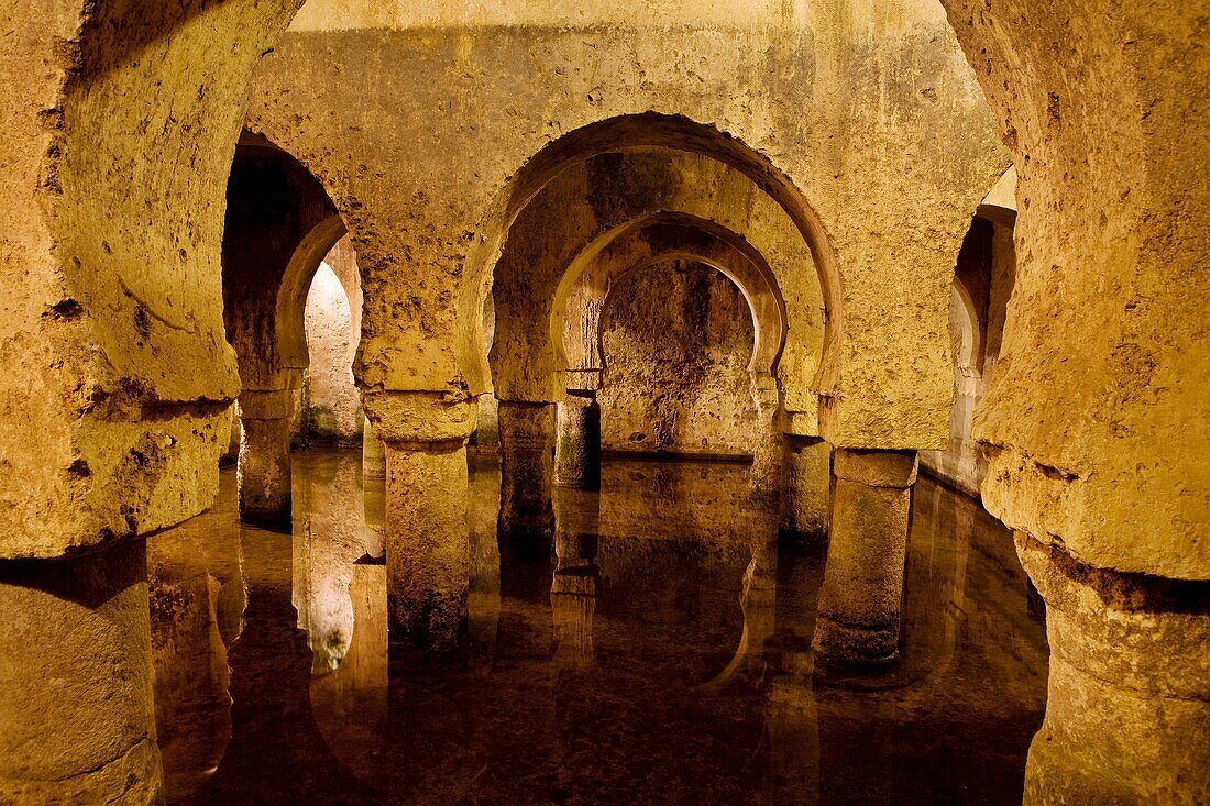 Arabic water cistern in the Palacio de las Veletas, in the Cáceres City declared World Heritage by UNESCO Extremadura Spain