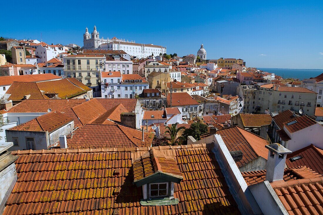 Overview of the Alfama district, in Lisbon Portugal
