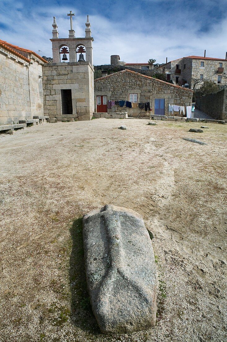 Grave and Church in Marialva, small town declarated Historic Village, in Beira Alta Guarda District Portugal