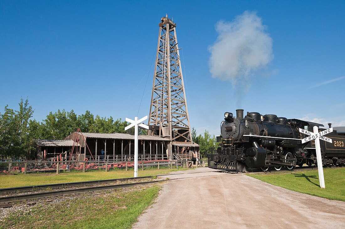Historic steam train in Calgary, Alberta, Canada