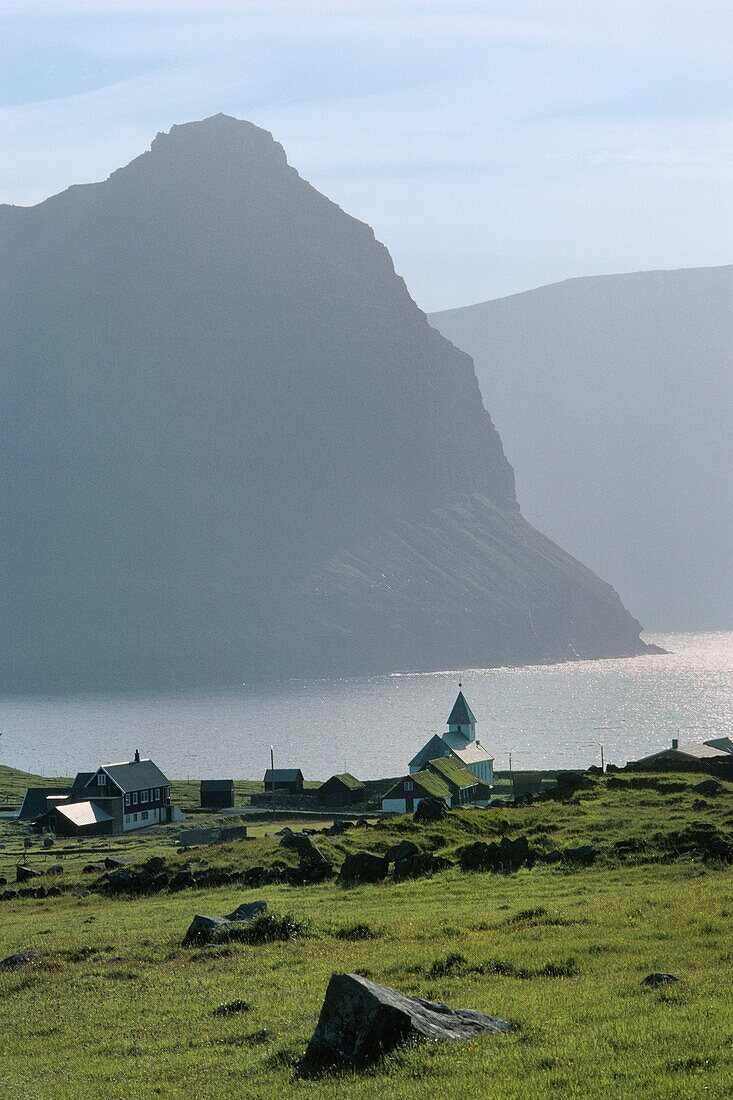 Denmark, Faroes archipelago, Vidoy island, Vidareidi village