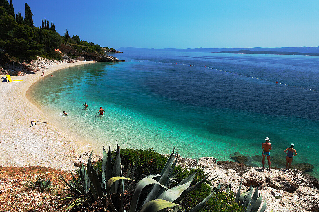 Bathing beach, Murvica, Bol, Brac, Split-Dalmatia, Croatia