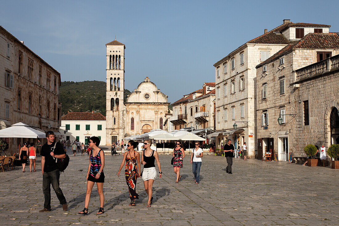 Cathedral of St Stjepan, old town, Hvar Town, Hvar, Split-Dalmatia, Croatia