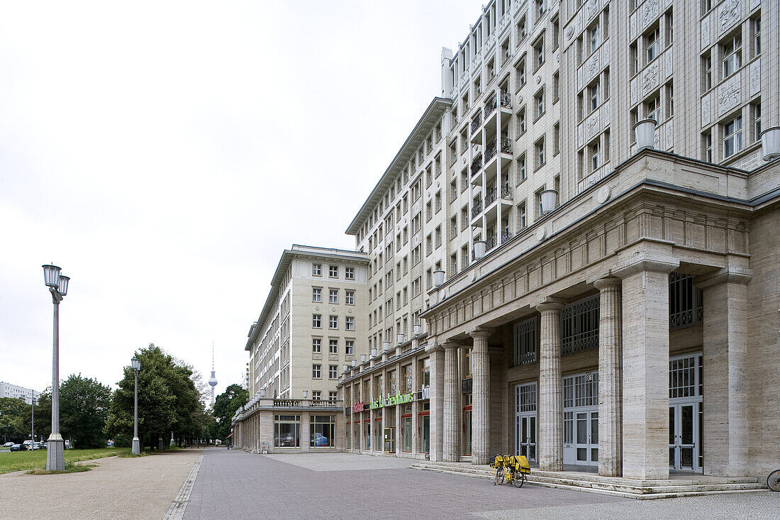 Building fassades in the Karl Marx Allee, Berlin, Germany, Europe