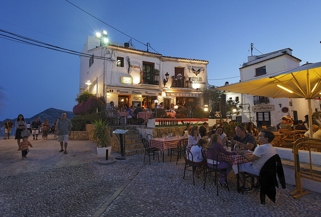 Restaurant in der Altstadt, Altea, Provinz Alicante, Spanien