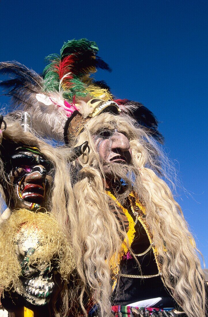 Toba mask 6th August festival Tiquina Departamento de la Paz Bolivia