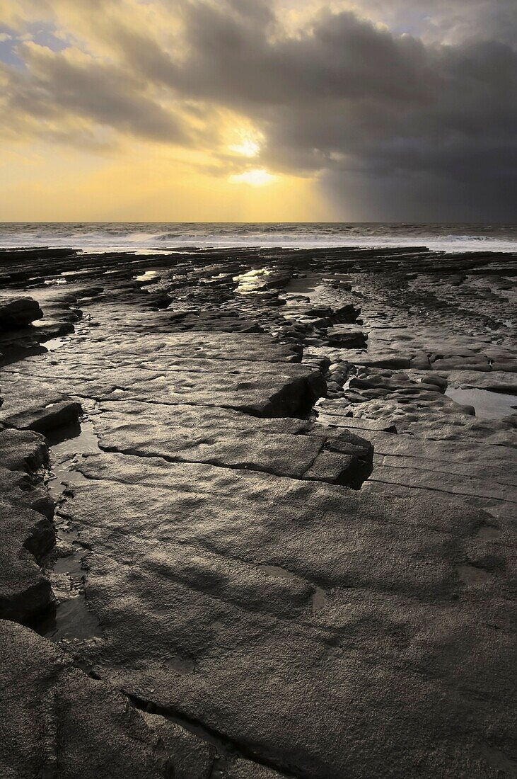 Nash Point on the Glamorgan Heritage Coast near St Donat's, Glamorgan, Wales, United Kingdom