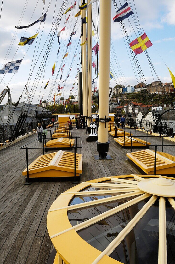 The deck of the SS Great Britain in Great Western Dockyard, Bristol, England, United Kingdom