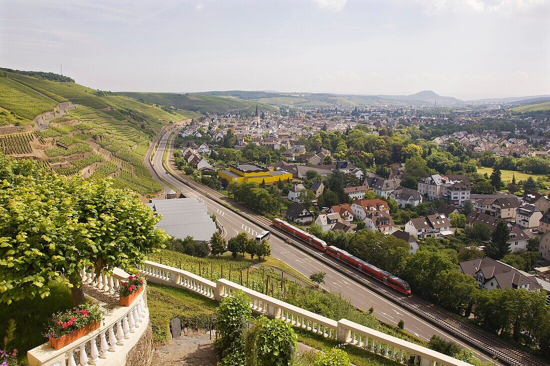 Europe, Germany, Rhineland, area of Bonn, Ahrweiler, wineyards, trail of the wine, panoramic view